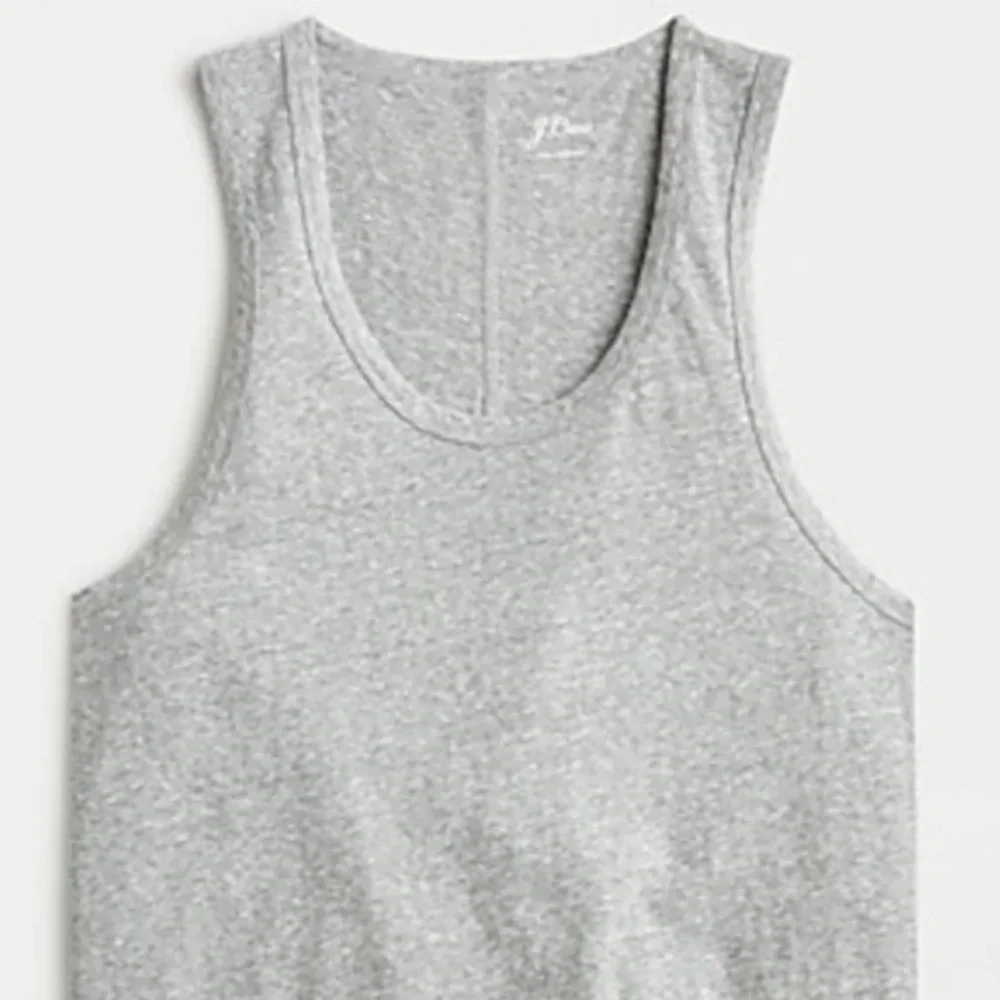 J CREW Weekend Longline Layering Textured Slub Cotton Grey Spring Tank Top